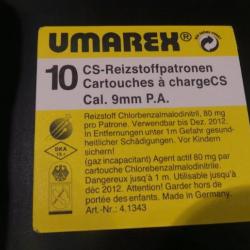 CARTOUCHES UMAREX Cal. 9 mm CS pour P.A.