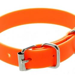 Collier PVC petit chien orange fluo