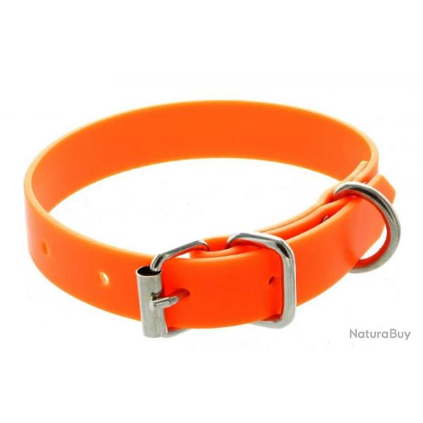 Collier PVC petit chien orange fluo