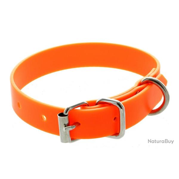 Collier PVC petit chien orange fluo