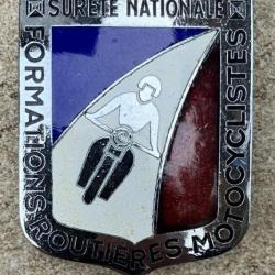 Sûreté Nationale, Formations Routières Motocyclistes, émail-Epoque 1965-Obsolete