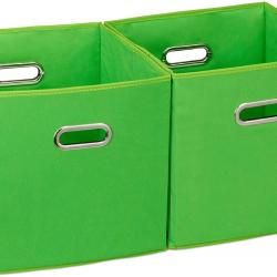 Boîte de rangement en tissu en lot de 2 vert 13_0000486