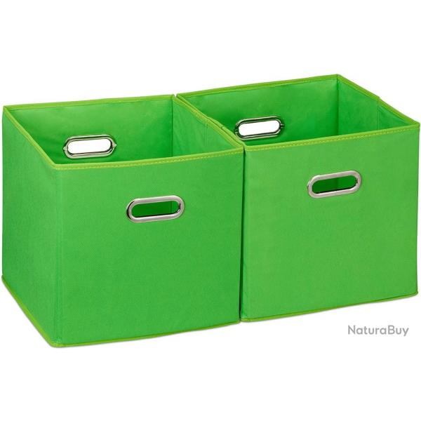 Bote de rangement en tissu en lot de 2 vert 13_0000486