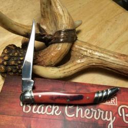 Couteau Canif Rough Rider Small Toothpick Black Cherry Lame Acier 440 Manche Os RR1668