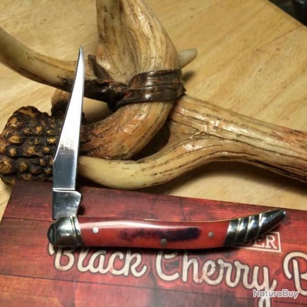 Couteau Canif Rough Rider Small Toothpick Black Cherry Lame Acier 440 Manche Os RR1668