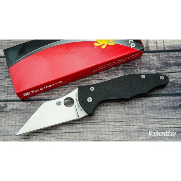 Couteau Spyderco Yojimbo 2 Lame Acier CPM-S30V Manche G-10 Made In USA SC85GP2