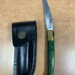Couteau de poche traditionnel manche vert