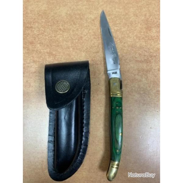 Couteau de poche traditionnel manche vert