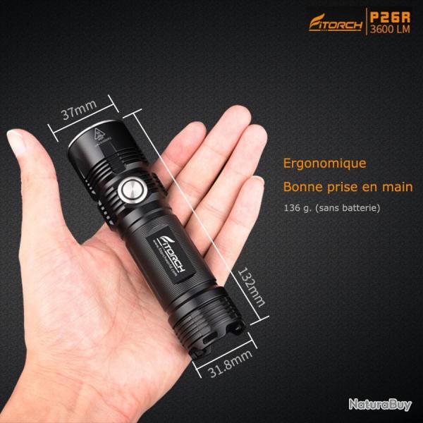 Lampe torche P26R - 3600 Lumens