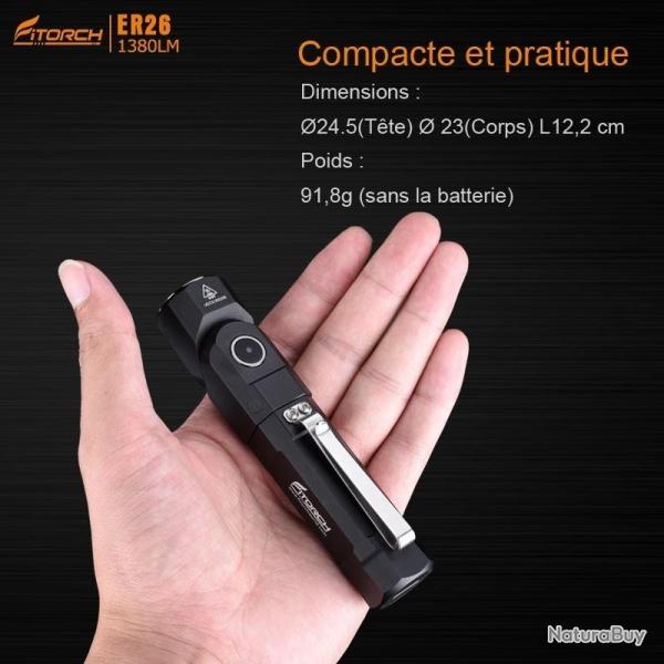 Lampe torche Fitorch ER26 - 1380 Lumens