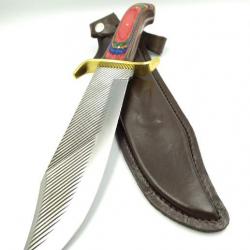 COUTEAU MANCHE BOIS ETUI EN CUIR