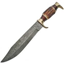 Stag Bowie Damascus chez Frost Cutlery BB  USA AI