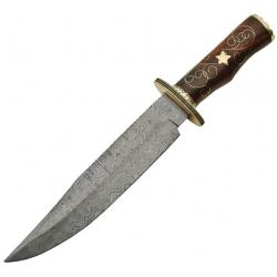 Rosewood Damascus Bowie chez Frost Cutlery BB  USA