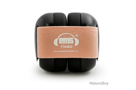 Casque Antibruit Pour Bebe Ems 4 Kids Coque Noire Avec Bandeau Corail Casques Anti Bruits