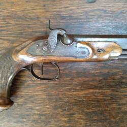 Pistolet à percussion - belle fabrication liégeoise ELG vers 1850 - TBE