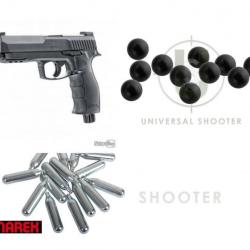 Pack Pistolet HDP50 UMAREX CAL .50 11 JOULES + 5 sparclettes + 100 billes caoutchouc + Malette