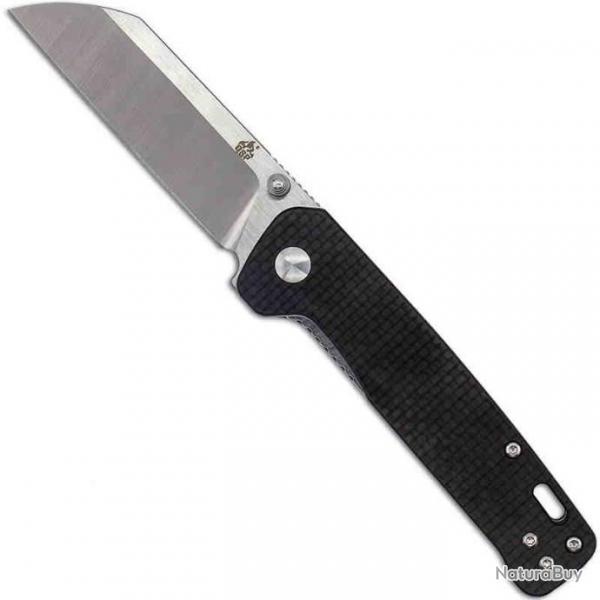 Couteau QSP Knife Penguin G10/FCarbone Lame Acier D2 Linerlock Clip QS130E