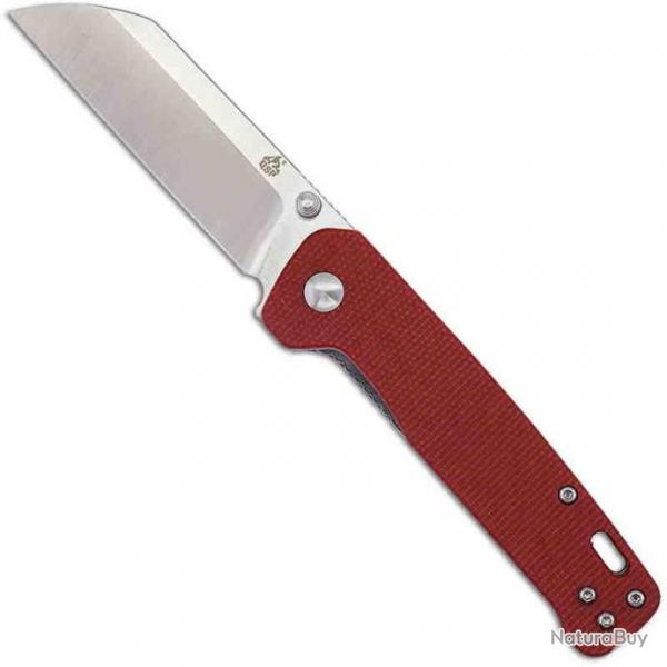 Couteau QSP Knife Penguin Red Micarta Lame Acier D2 Linerlock Clip QS130D