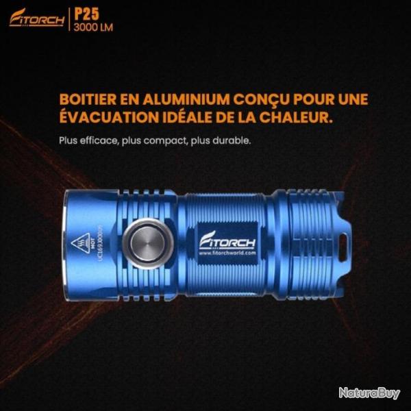 Lampe torche Fitorch P25 bleue - 3000 Lumen