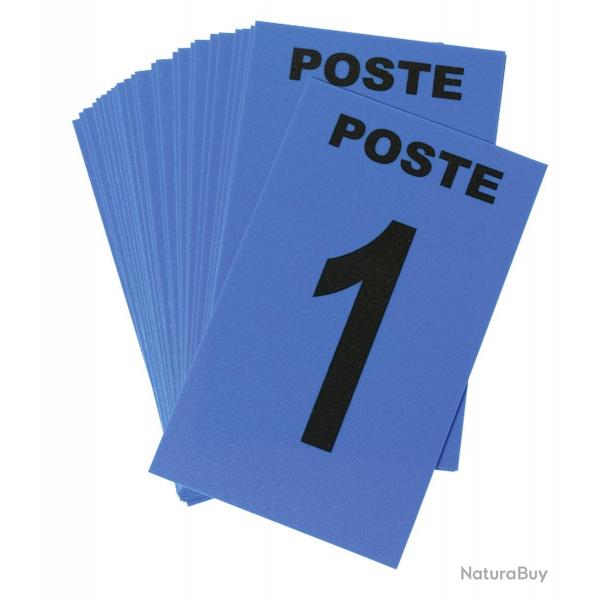 CARTE POSTE NUMROTE BLEU PLASTIQUE 6CM X 10CM PAQUET DE 24