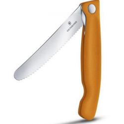 Couteau office pliant "SwissClassic", Couleur orange, Lame dentelée [Victorinox]