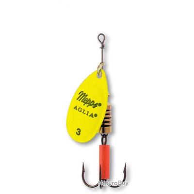 Spinner Pêche Aglia Cuillère Fluo Chartreuse - Taille 5 (14g) - Visible Profondeur, Eaux Troubles, Faible Lumière