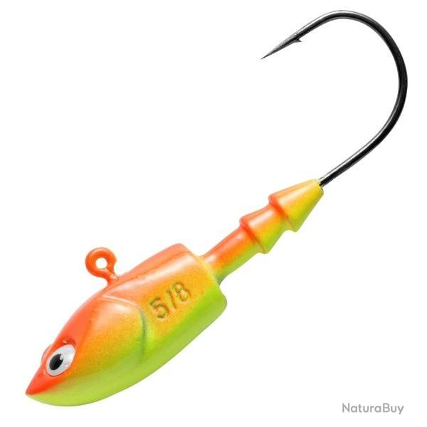 TETE PLOMBEE DEEP JIG FLUO ORANGE/JAUNE 10gr