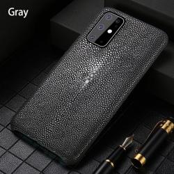 Coque pour Samsung Cuir Raie Galuchat, Couleur: Gris, Smartphone: Galaxy S21