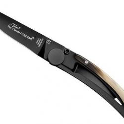 Couteau Noir Le Thiers Liner Lock corne claire