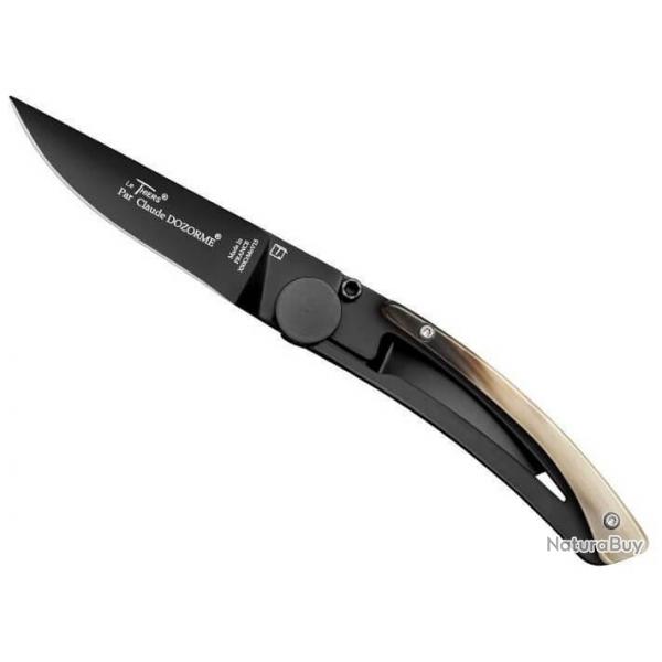 Couteau Noir Le Thiers Liner Lock corne claire