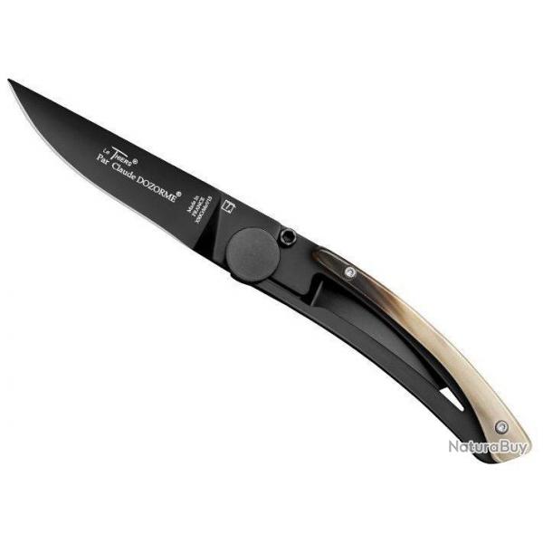 Couteau Noir Le Thiers Liner Lock corne claire