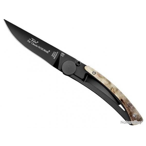 Couteau Noir Le Thiers Liner Lock corne de blier