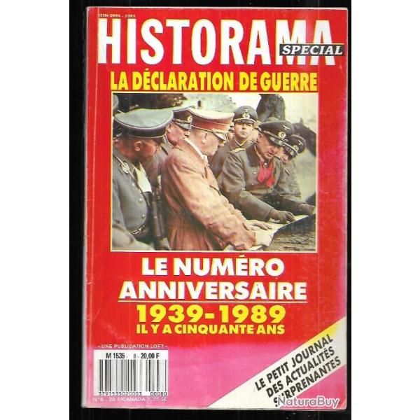 la dclaration de guerre le numro anniversaire 1939-1989  Historama spcial n 8