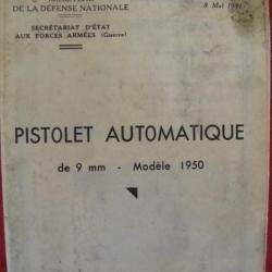 MANUEL UTILISATION : Pistolet Automatique de 9mm Modèle 1950