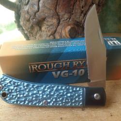 Couteau Rough Ryder Slip Joint Blue Lame Acier VG-10 Manche Aluminium Black/Blue RR2103