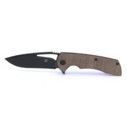 Couteau Kansept Knives Kyro Brown Lame Acier D2 Manche Micarta Linerlock Clip KT1001B1