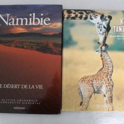 Lot 2 beaux livres Kenya, Tanzanie et Namibie