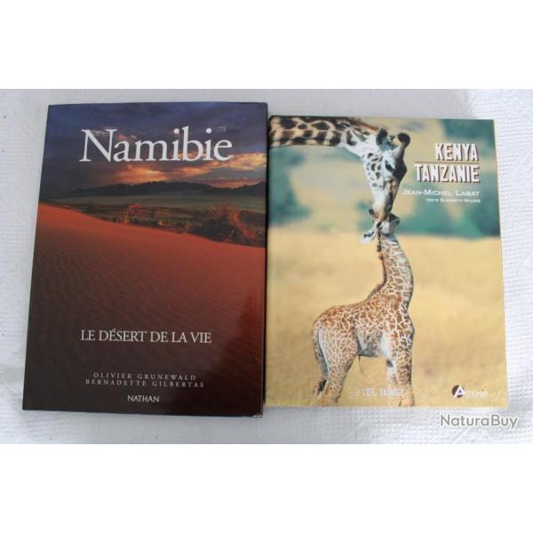 Lot 2 beaux livres Kenya, Tanzanie et Namibie