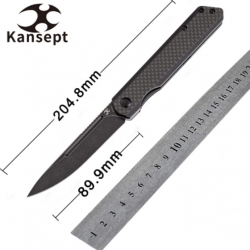 Couteau Kansept Knives Prickle Drop Point Lame Acier 154CM Manche Fcarbone Clip K1012A3