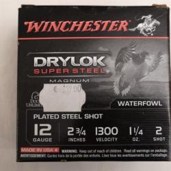 Boîte de 25 cartouches Winchester Drylok  cal 12/70 (boîte noire) SUPER PRIX !!!