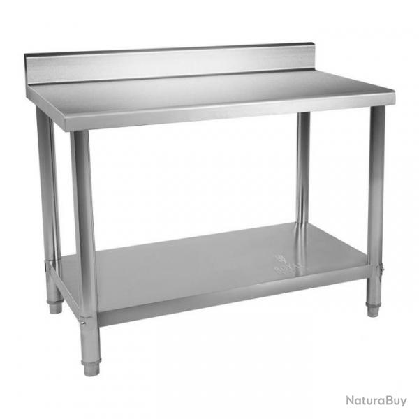 Table de travail cuisine professionnelle acier inox 120 x 70 cm avec dosseret capacit de 115 kg 14