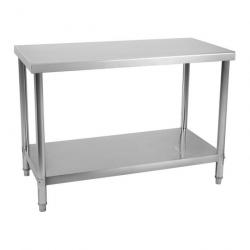 Table de travail cuisine professionnelle 120 x 70 cm capacité de 115 kg acier inox 14_0003683