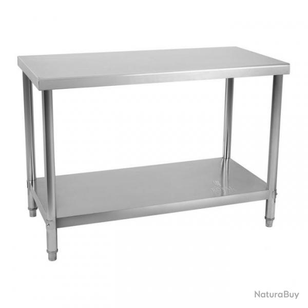 Table de travail cuisine professionnelle 120 x 70 cm capacit de 115 kg acier inox 14_0003683