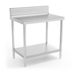 Table de travail cuisine professionnelle acier inox 90 x 60 cm avec rebord capacité de charge de 21
