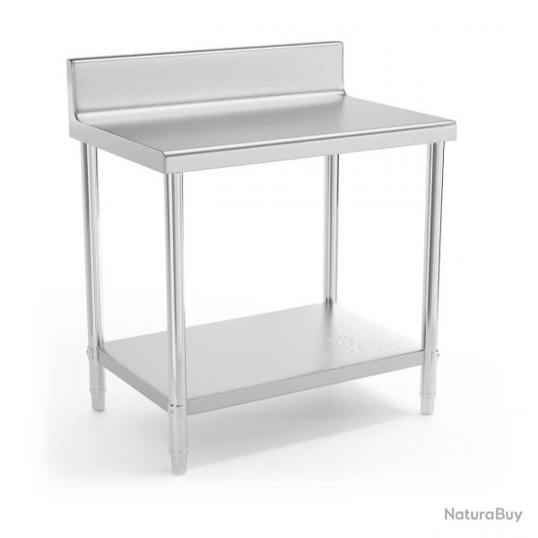Table de travail cuisine professionnelle acier inox 90 x 60 cm avec rebord capacit de charge de 21