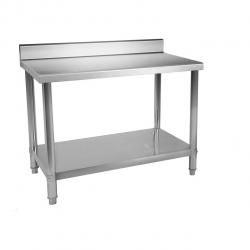 Table de travail cuisine professionnelle acier inox 150 x 60 cm avec dosseret 14_0003658