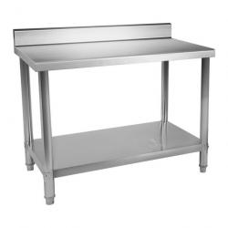 Table de travail cuisine professionnelle acier inox 100 x 60 cm capacité de 90 kg avec dosseret 14_