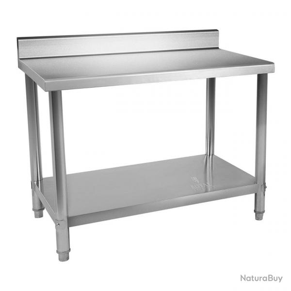 Table de travail cuisine professionnelle acier inox 100 x 70 cm avec dosseret capacit de 95 kg 14_