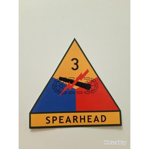 AUTO-COLLANT DE LA 3 EME DIVISION BLINDE  U.S. "SPEARHEAD"