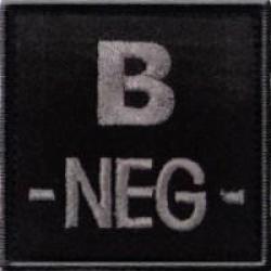 Patch Groupe sanguin - Tissu Noir B Négatif